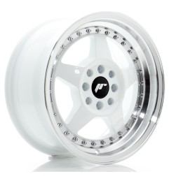 JR Wheels JR6 15x7 ET25 4x100/108 White w/ Machined Lip