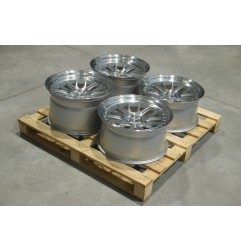 Set of JR40 19x9,5 ET22 + 19x11 ET22 5x114,3 Silver Machined Face