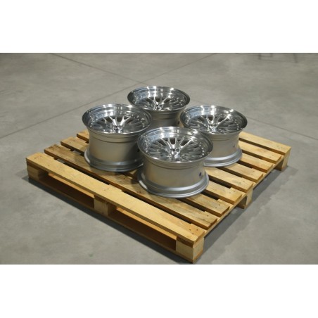 Set of JR10 15x8 ET20 + 15x9 ET0 4x108 Silver Machined Face