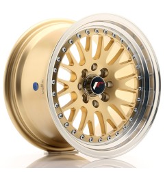 JR Wheels JR10 15x8 ET15 4x100/114 Gold w/ Machined Lip