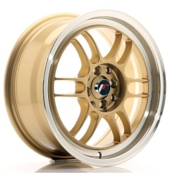 JR Wheels JR7 16x7 ET38 4x100/114 Gold w/ Machined Lip