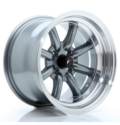 JR Wheels JR19 15x9 ET-13 4x100 Gun Metal w/ Machined Lip