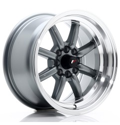 JR Wheels JR19 15x8 ET0 4x100/108 Gun Metal w/ Machined Lip