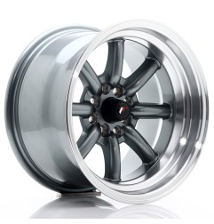 JR Wheels JR19 15x9 ET-13 4x100/108 Gun Metal w/ Machined Lip