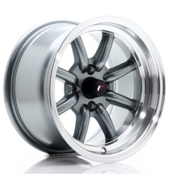 JR Wheels JR19 14x8 ET-13 4x100 Gun Metal w/ Machined Lip