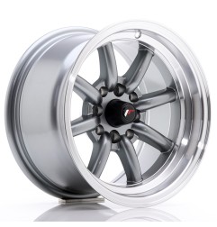 JR Wheels JR19 14x8 ET-13 4x100/114 Gun Metal w/ Machined Lip