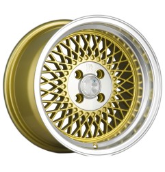 Klutch SL1 16x8 ET15 4x100 Gold w/ Machined Lip